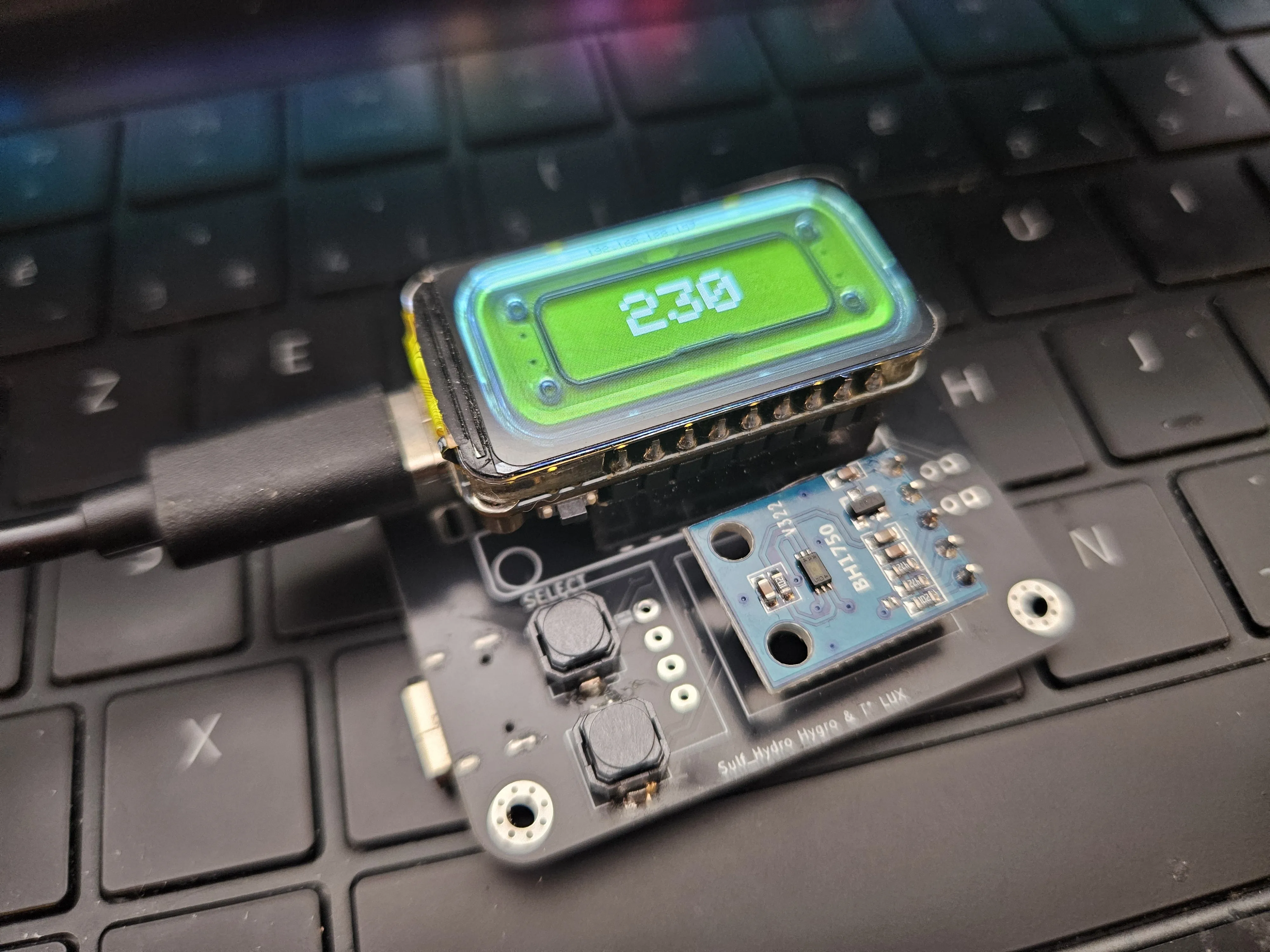 ESP-Hydropony Light Monitor – assembled device ESP-Hydropony Light Monitor assembled
